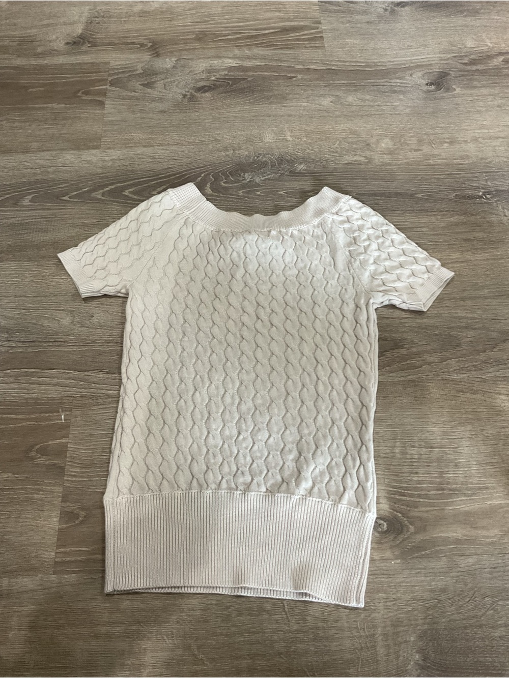 Philosophy Cream Cable Knit Short-Sleeve Top